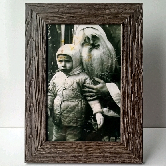 Vintage Retro Creepy Werid Santa W Kid 50s 40s Oddity Home Decor Art - Picture 4 of 7